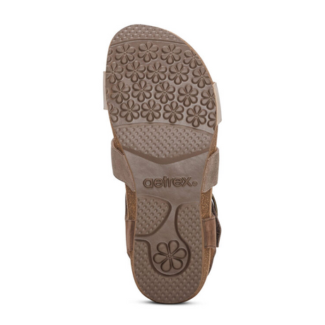 Aetrex Lilly Backstrap Sandal (Women) - Taupe Sandals - Backstrap - The Heel Shoe Fitters