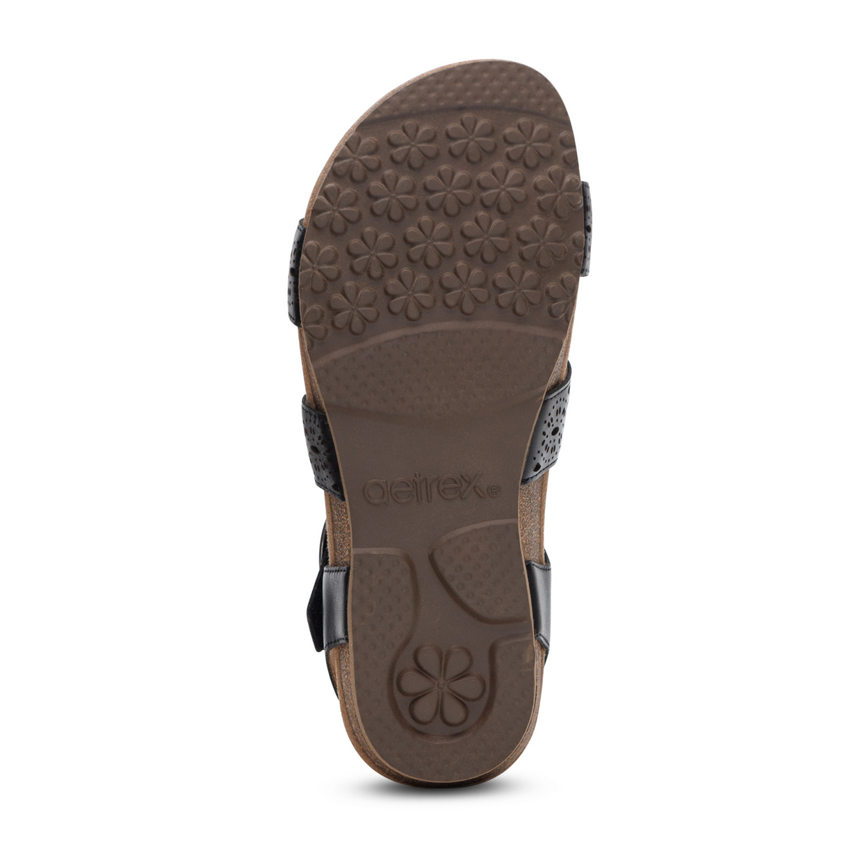 Aetrex Lilly Backstrap Sandal (Women) - Black Cutout Sandal - Backstrap - The Heel Shoe Fitters