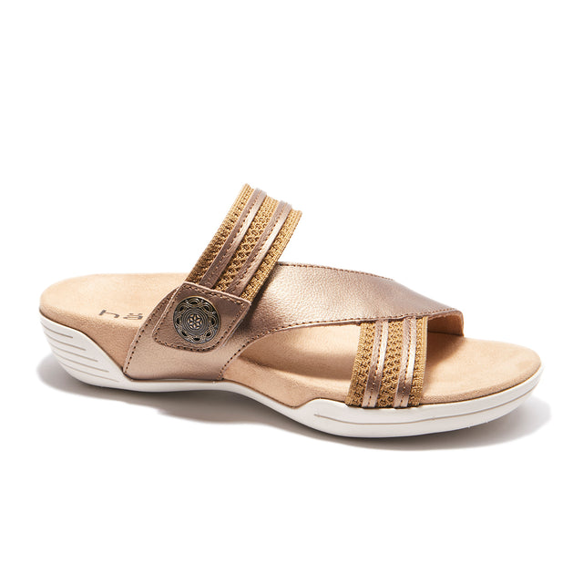 Halsa Desiree Slide Sandal (Women) - Bronze Sandals - Slide - The Heel Shoe Fitters