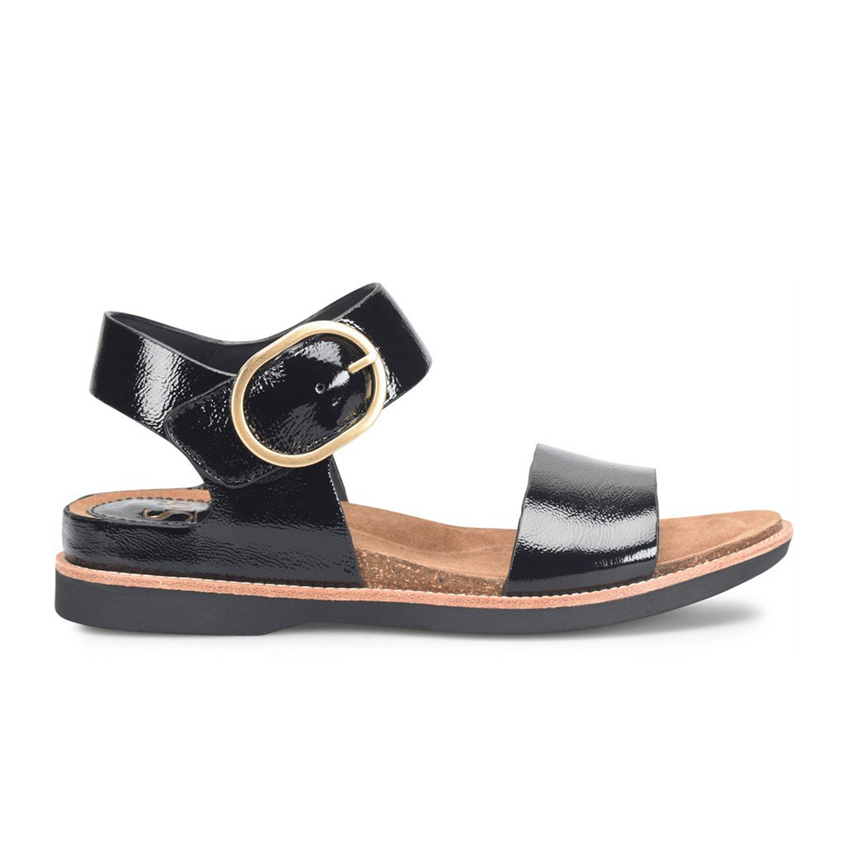 Sofft Bali Backstrap Sandal (Women) - Black Patent Sandal - Backstrap - The Heel Shoe Fitters