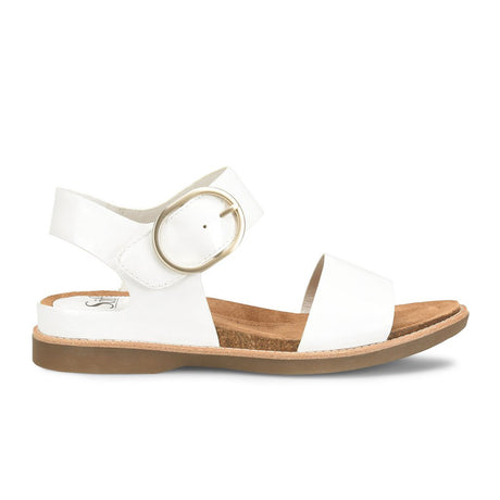 Sofft Bali Sandal (Women) - White Crinkle Patent Sandal - Backstrap - The Heel Shoe Fitters
