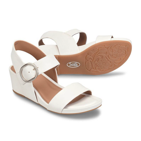 Sofft Vaya Wedge Sandal (Women) - True White Sandal - Heel/Wedge - The Heel Shoe Fitters