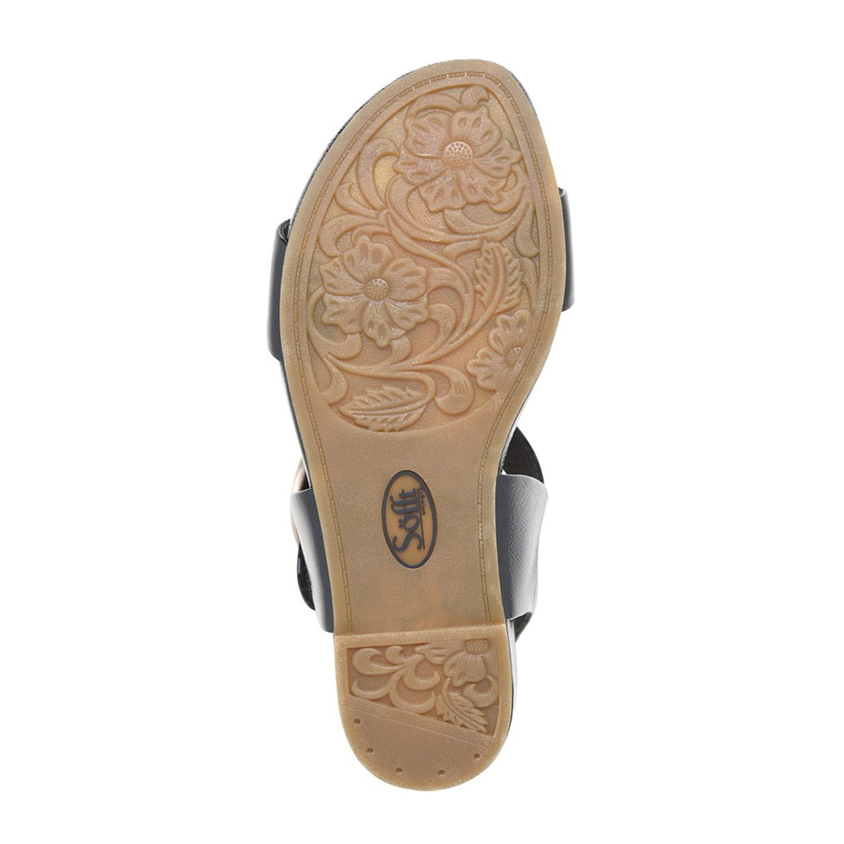 Sofft Vaya Wedge Sandal (Women) - Black Crinkle Patent Sandals - Heel/Wedge - The Heel Shoe Fitters