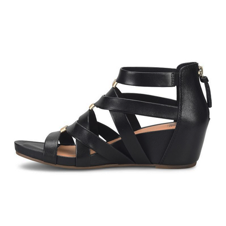 Sofft Vivi Wedge Sandal (Women) - Black Sandal - Heel/Wedge - The Heel Shoe Fitters