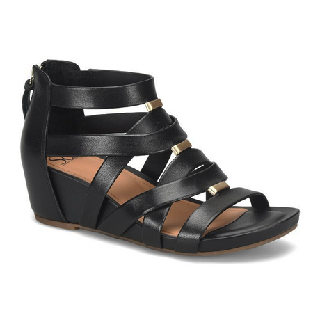 Sofft Vivi Wedge Sandal (Women) - Black Sandal - Heel/Wedge - The Heel Shoe Fitters