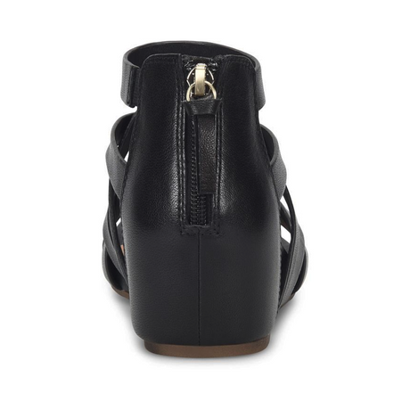 Sofft Vivi Wedge Sandal (Women) - Black Sandal - Heel/Wedge - The Heel Shoe Fitters