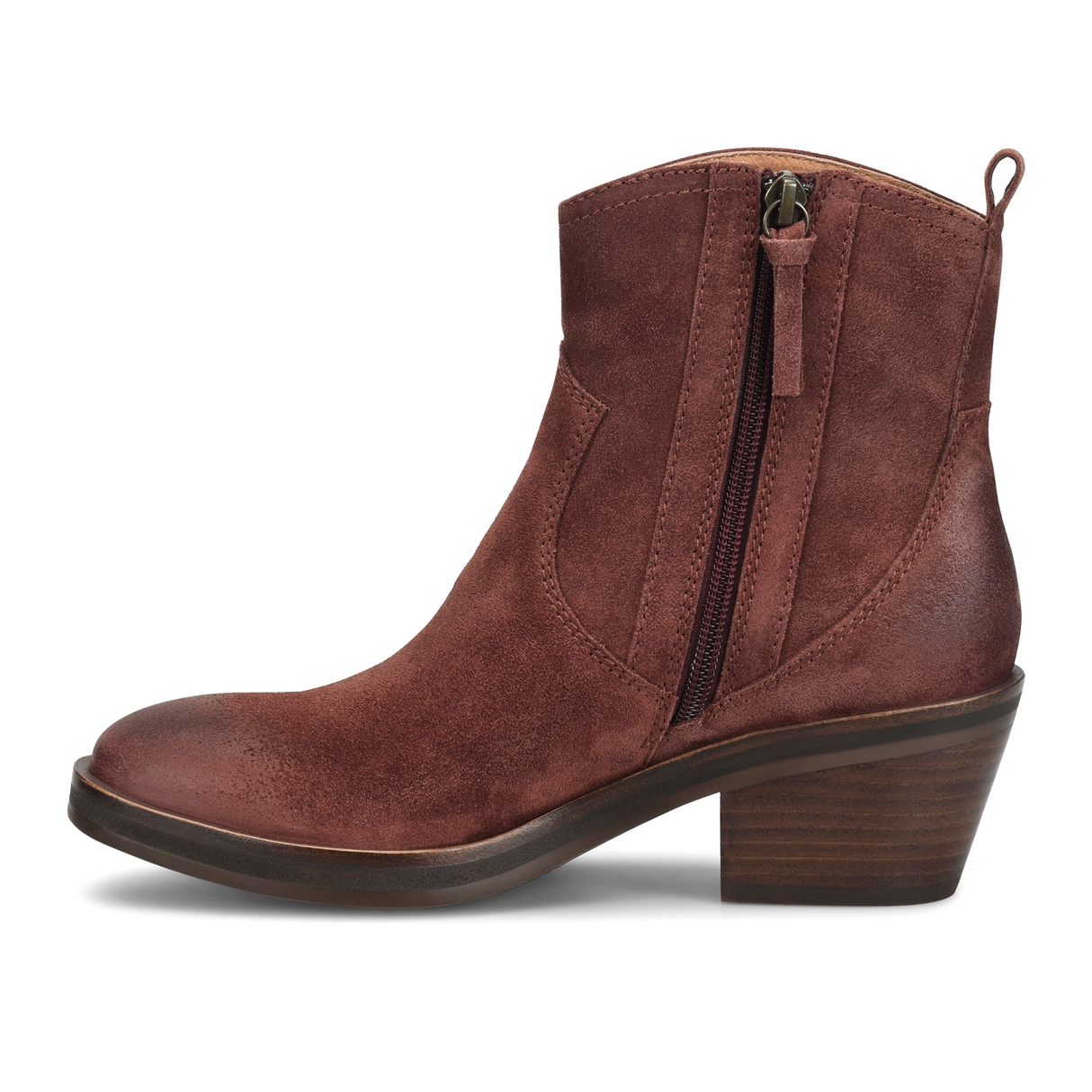 Sofft Shaelynn Ankle Boot (Women) - Porto Red Boots - Casual - Low - The Heel Shoe Fitters