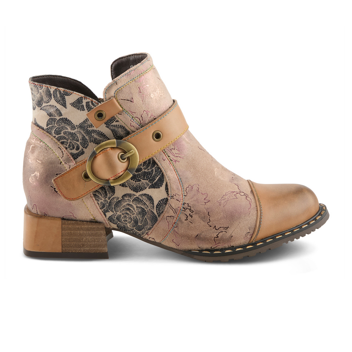 L'Artiste Sipperb Ankle Boot (Women) - Beige Multi Boots - Casual - Low - The Heel Shoe Fitters