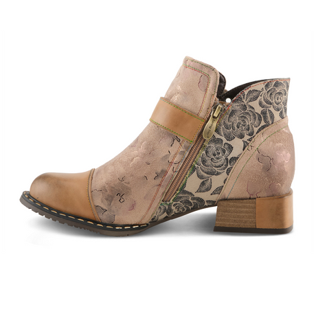 L'Artiste Sipperb Ankle Boot (Women) - Beige Multi Boots - Casual - Low - The Heel Shoe Fitters