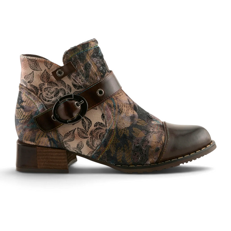 L'Artiste Sipperb Boot (Women) - Chocolate Multi Boots - Casual - Low - The Heel Shoe Fitters