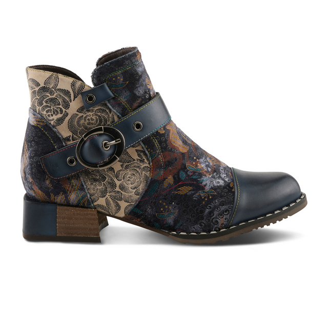 L'Artiste Sipperb Ankle Boot (Women) - Navy Multi Boots - Casual - Low - The Heel Shoe Fitters