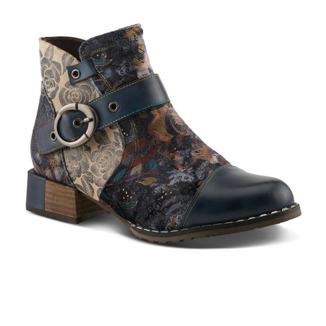 L'Artiste Sipperb Ankle Boot (Women) - Navy Multi Boots - Casual - Low - The Heel Shoe Fitters