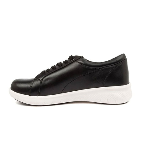 Ziera Solar XF Sneaker (Women) - Black Leather/White Outsole Dress-Casual - Lace Ups - The Heel Shoe Fitters
