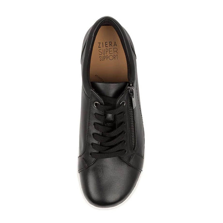 Ziera Solar XF Sneaker (Women) - Black Leather/White Outsole Dress-Casual - Lace Ups - The Heel Shoe Fitters