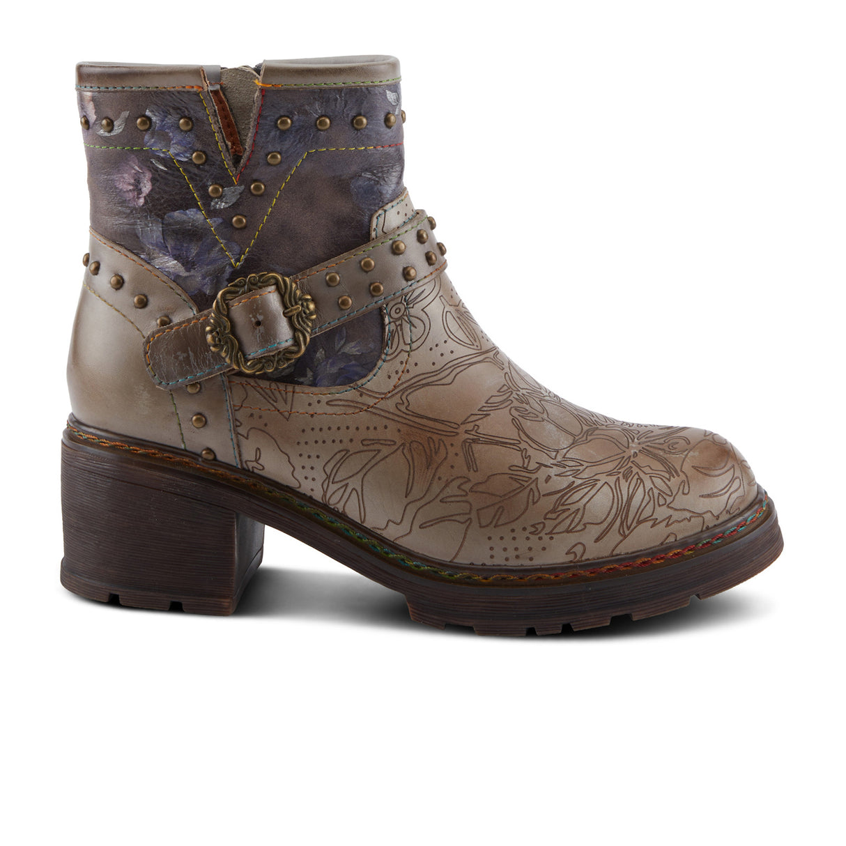 L'Artiste Branchout Ankle Boot (Women) - Grey Multi Boots - Casual - Mid - The Heel Shoe Fitters