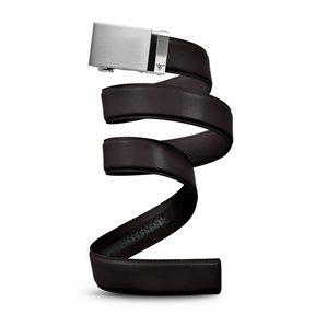 Mission Belts Leather Belt (Men) - Steel/Dark Brown Leather Accessories - Belts - Leather - The Heel Shoe Fitters