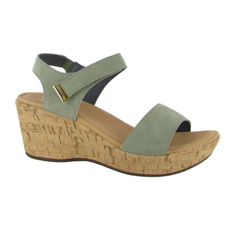 Naot Summer Wedge Sandal (Women) - Sage Nubuck Sandals - Heel/Wedge - The Heel Shoe Fitters