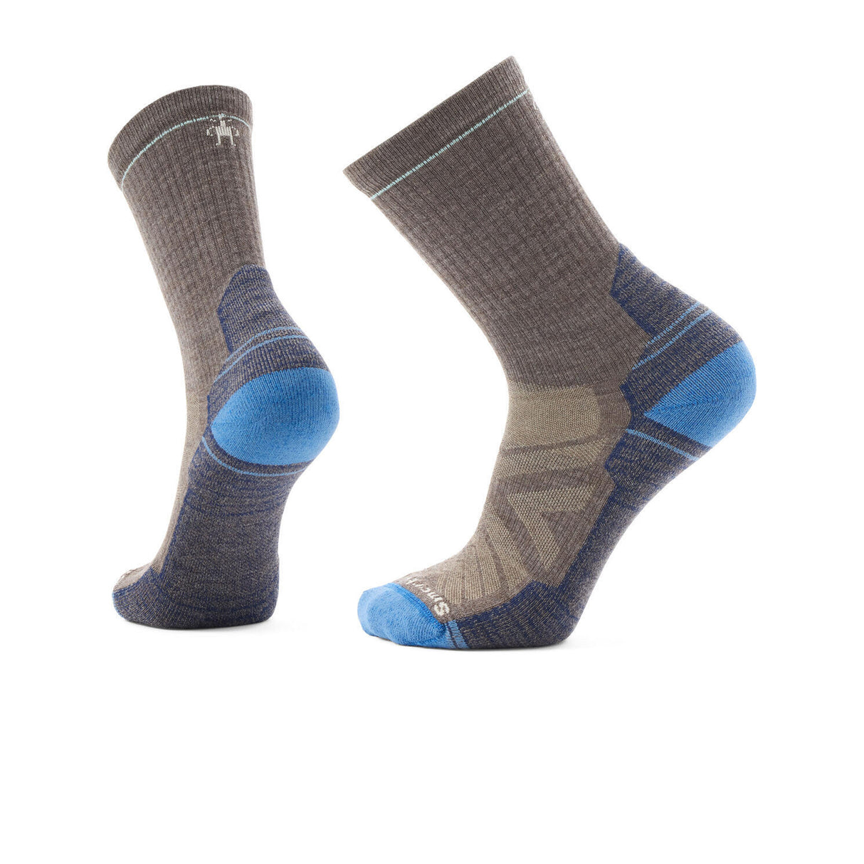 Smartwool Hike Light Cushion Crew Sock (Men) - Taupe/Laguna Blue Accessories - Socks - Performance - The Heel Shoe Fitters