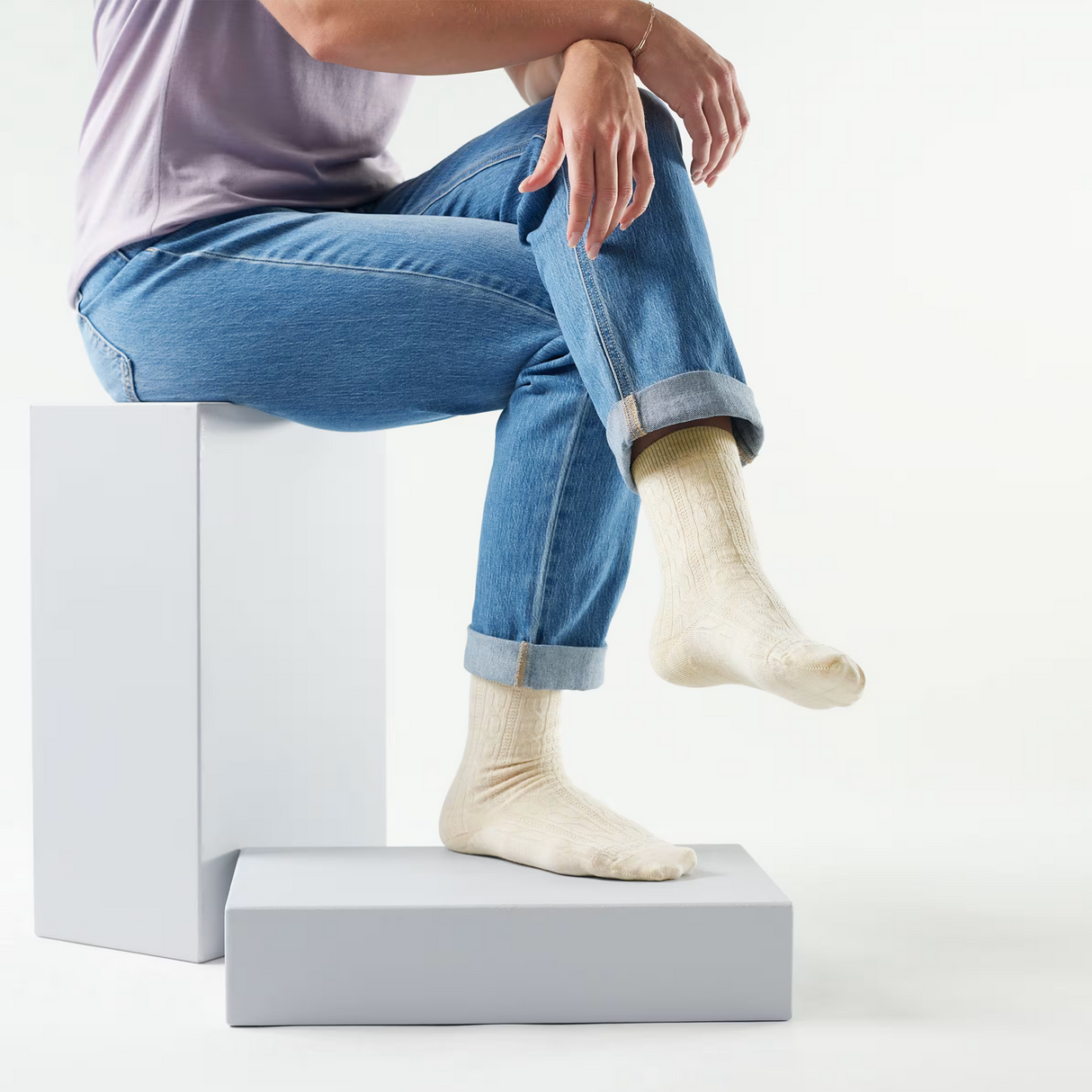 Smartwool Everyday Cable Crew Sock (Women) - Moonbeam