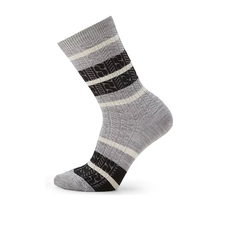 Smartwool Everyday Striped Cable Crew Sock (Unisex) - Light Gray Accessories - Socks - Lifestyle - The Heel Shoe Fitters