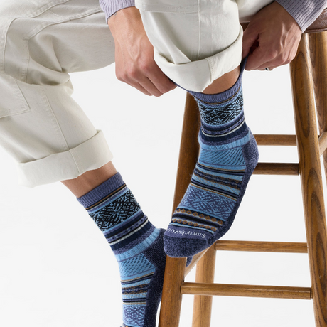 Smartwool Everyday Cozy Fair Isle Sweater Crew (Men) - Nightfall Blue Accessories - Socks - Lifestyle - The Heel Shoe Fitters