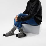 Smartwool Everyday Cozy Waffle Press Crew Sock (Unisex) - Black/Multi Donegal Accessories - Socks - Lifestyle - The Heel Shoe Fitters