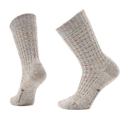Smartwool Everyday Cozy Waffle Press Crew Sock (Unisex) - Taupe/Natural Marl Accessories - Socks - Lifestyle - The Heel Shoe Fitters