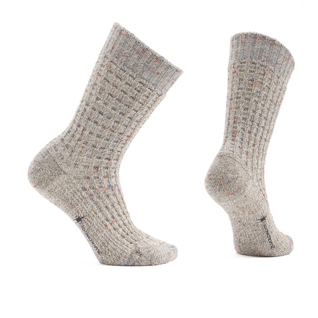 Smartwool Everyday Cozy Waffle Press Crew Sock (Unisex) - Taupe/Natural Marl Accessories - Socks - Lifestyle - The Heel Shoe Fitters