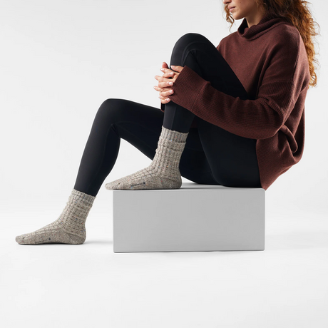 Smartwool Everyday Cozy Waffle Press Crew Sock (Unisex) - Taupe/Natural Marl Accessories - Socks - Lifestyle - The Heel Shoe Fitters