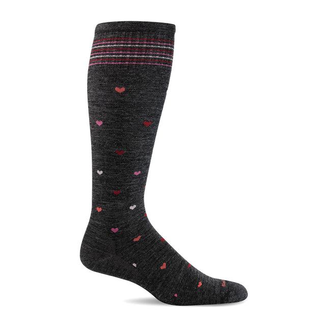 Sockwell Full Heart Over the Calf Compression Sock (Women) - Charcoal Accessories - Socks - Compression - The Heel Shoe Fitters