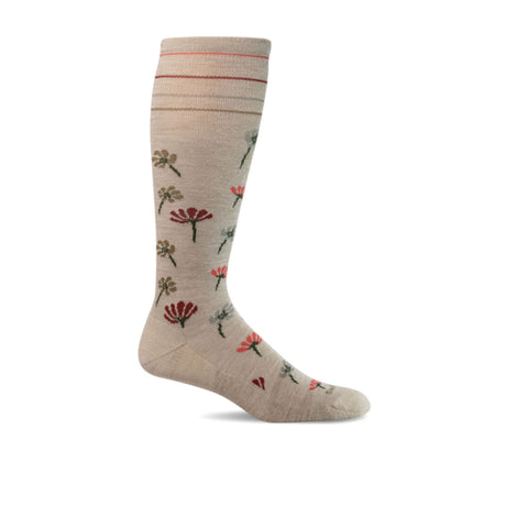 Sockwell Field Flower Over the Calf Compression Sock (Women) - Barley Accessories - Socks - Compression - The Heel Shoe Fitters