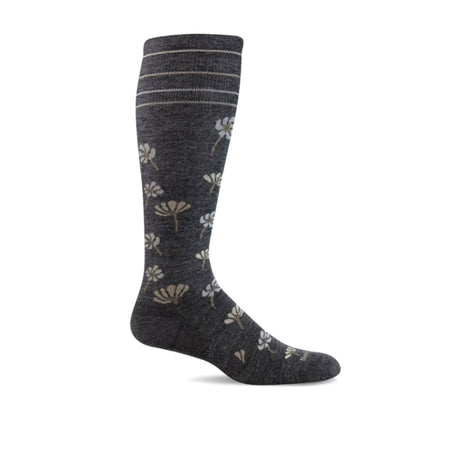 Sockwell Field Flower Over the Calf Compression Sock (Women) - Charcoal Accessories - Socks - Compression - The Heel Shoe Fitters
