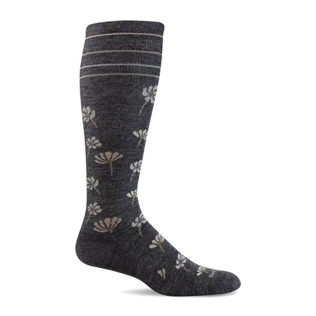 Sockwell Field Flower Over the Calf Compression Sock (Women) - Charcoal Accessories - Socks - Compression - The Heel Shoe Fitters