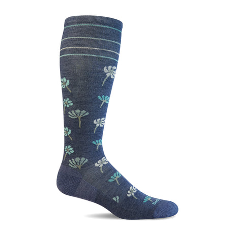 Sockwell Field Flower Over the Calf Compression Sock (Women) - Denim Accessories - Socks - Lifestyle - The Heel Shoe Fitters