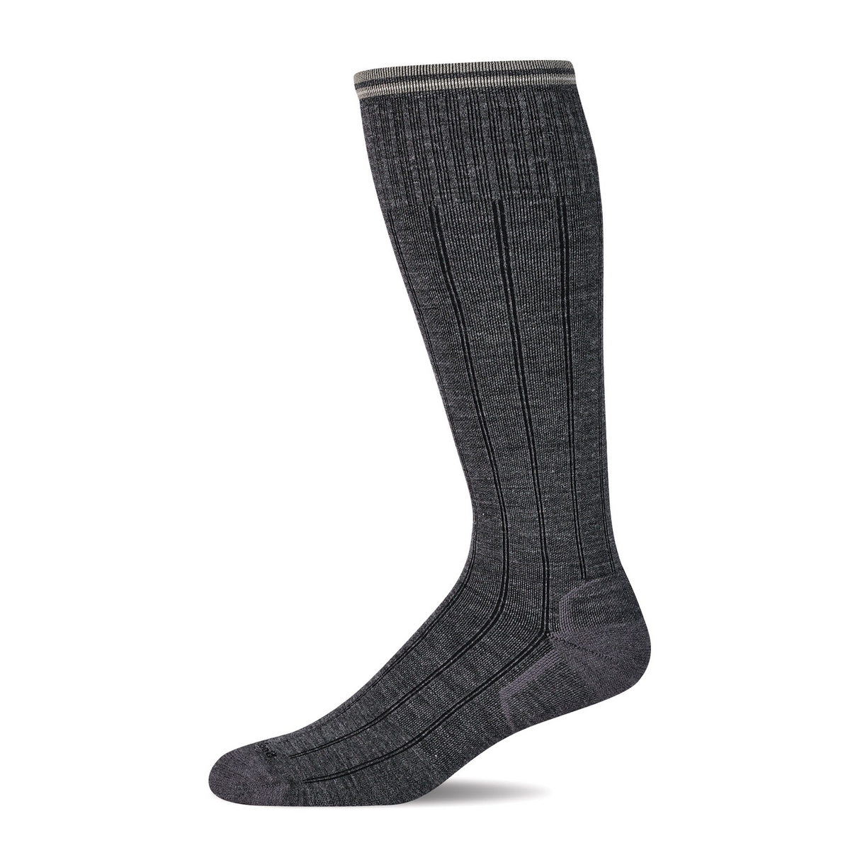 Sockwell High Rise Rib Over the Calf Compression Sock (Men) - Charcoal