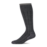 Sockwell High Rise Rib Over the Calf Compression Sock (Men) - Charcoal