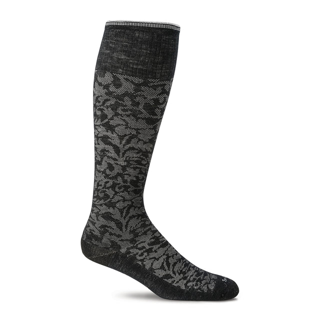 Sockwell Damask Over the Calf Compression Sock (Women) - Black Accessories - Socks - Compression - The Heel Shoe Fitters