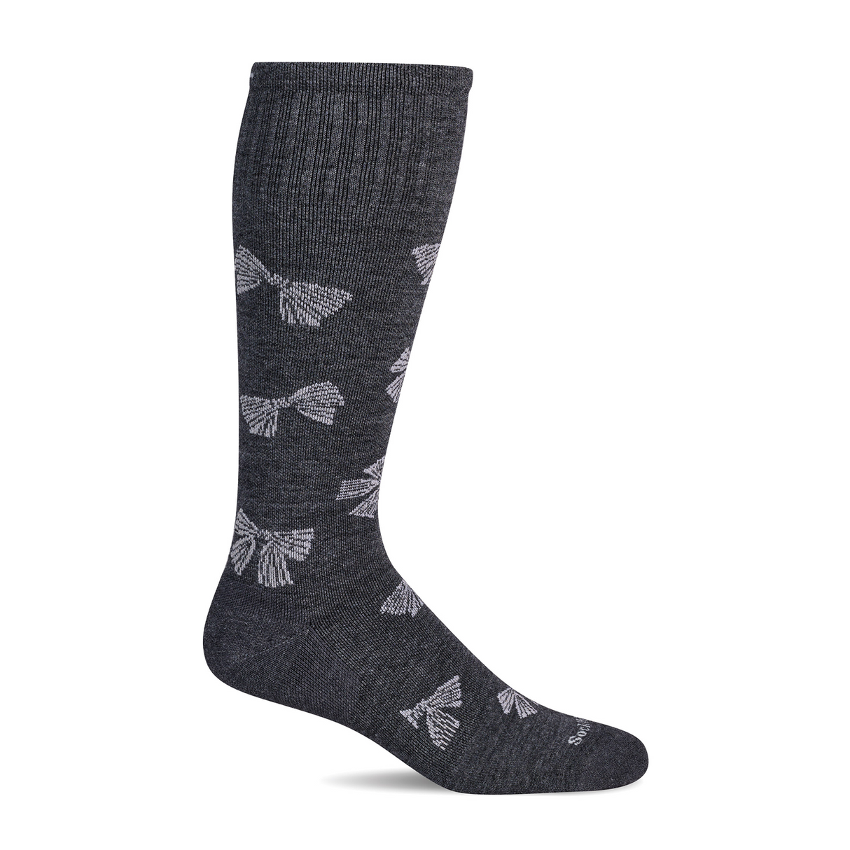 Sockwell Bows Over the Calf Compression Sock (Women) - Charcoal Accessories - Socks - Lifestyle - The Heel Shoe Fitters