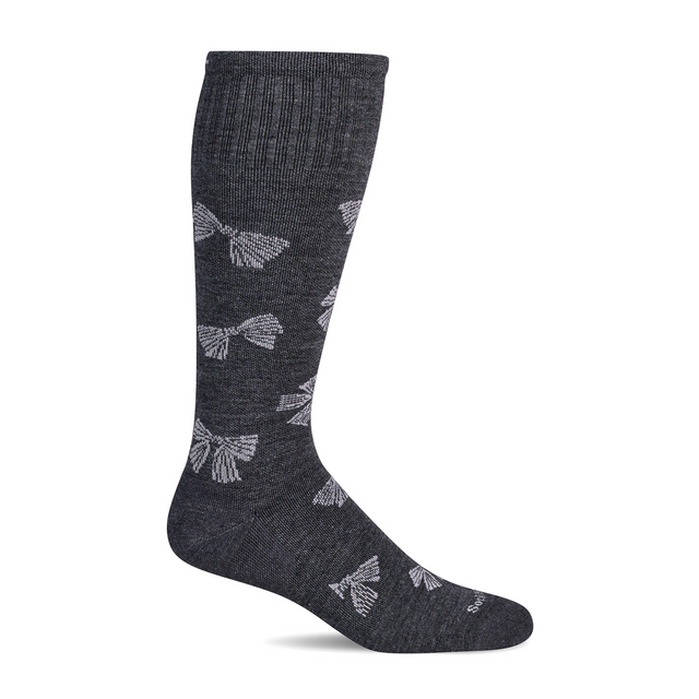 Sockwell Bows Over the Calf Compression Sock (Women) - Charcoal Accessories - Socks - Lifestyle - The Heel Shoe Fitters