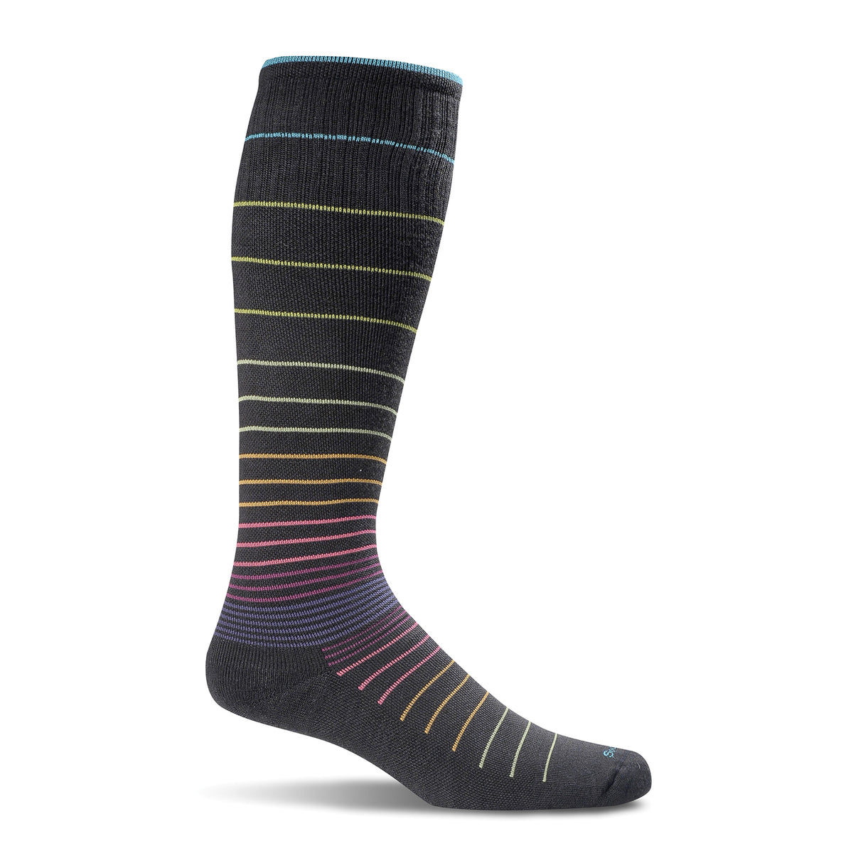 Sockwell Circulator Over the Calf Compression Sock (Women) - Black Stripe Accessories - Socks - Compression - The Heel Shoe Fitters