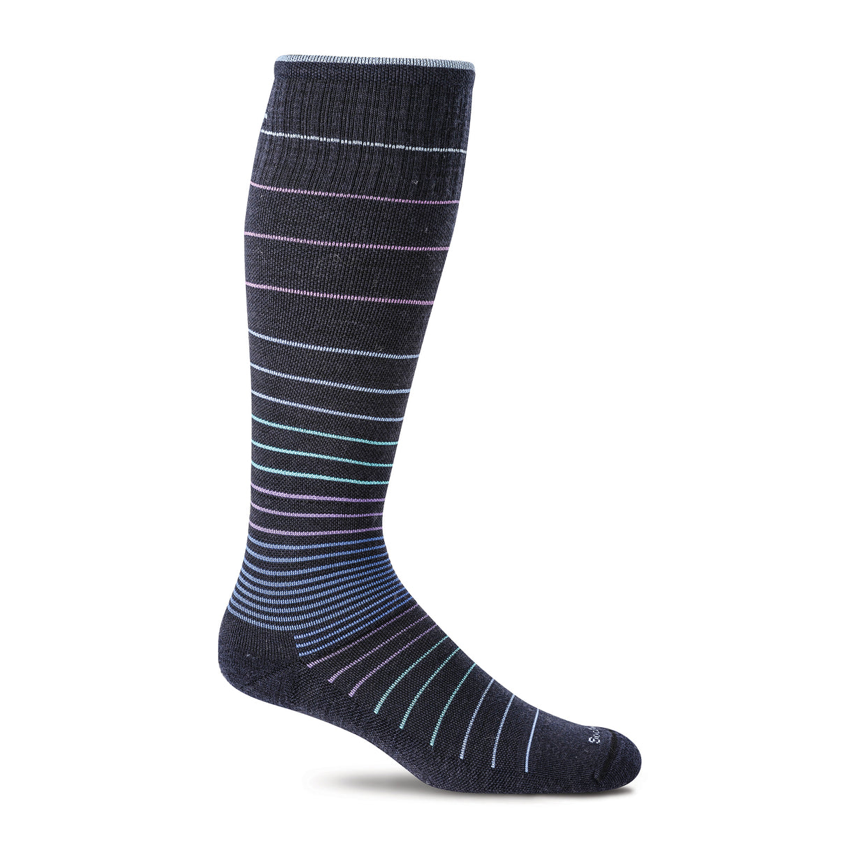 Sockwell Circulator Over the Calf Compression Sock (Women) - Navy Stripe Accessories - Socks - Compression - The Heel Shoe Fitters