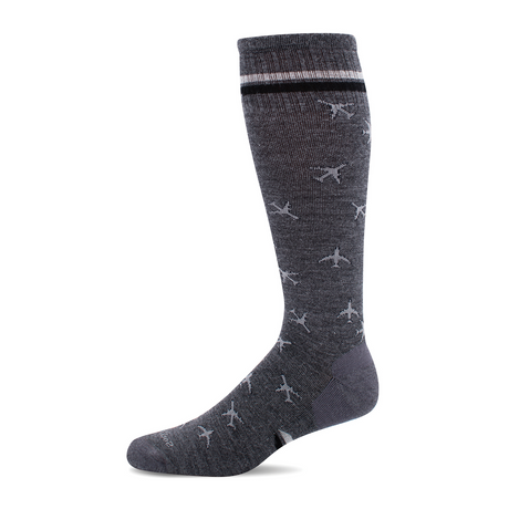 Sockwell In Flight Over the Calf Compression Sock (Men) - Charcoal Accessories - Socks - Compression - The Heel Shoe Fitters