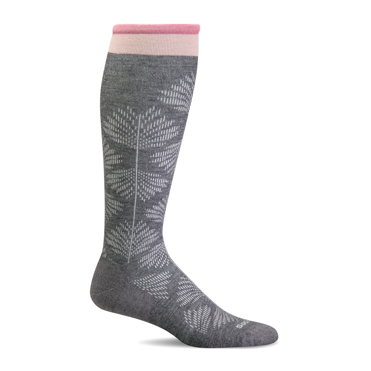 Sockwell Full Floral Over the Calf Compression Sock (Women) - Charcoal Accessories - Socks - Compression - The Heel Shoe Fitters