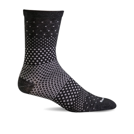 Sockwell Plantar Ease Compression Crew Sock (Women) - Black Multi Accessories - Socks - Compression - The Heel Shoe Fitters