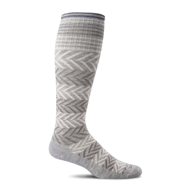 Sockwell Chevron Ultra Light Over the Calf Compression Sock (Women) - Grey Accessories - Socks - Compression - The Heel Shoe Fitters