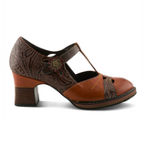 L'Artiste Sweetnora T-Strap Heel (Women) - Camel Multi Dress-Casual - Heels - The Heel Shoe Fitters
