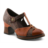L'Artiste Sweetnora T-Strap Heel (Women) - Camel Multi Dress-Casual - Heels - The Heel Shoe Fitters