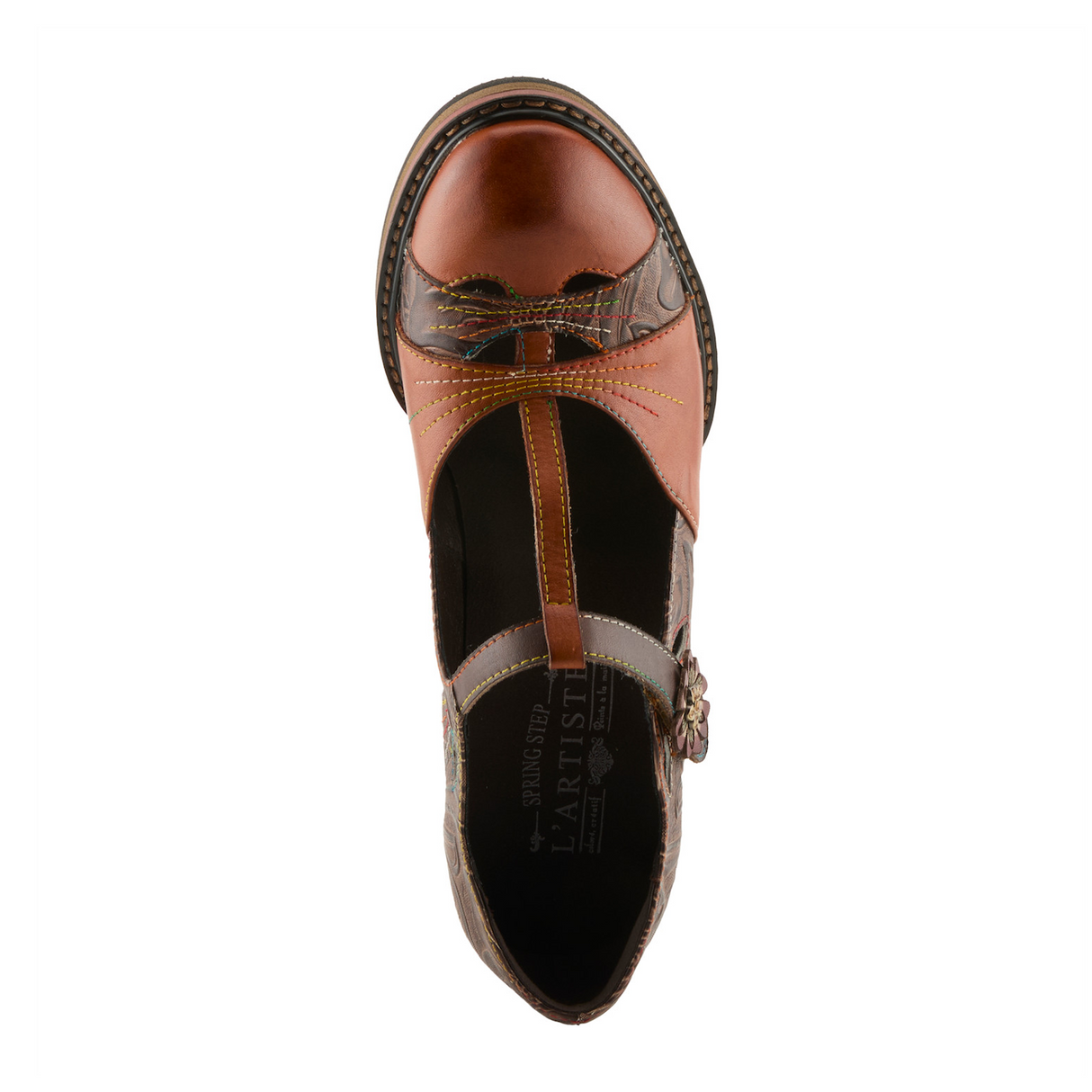 L'Artiste Sweetnora T-Strap Heel (Women) - Camel Multi Dress-Casual - Heels - The Heel Shoe Fitters