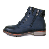 Wanderlust Amy Ankle Boot (Women) - Navy Boots - Casual - Mid - The Heel Shoe Fitters