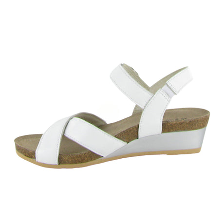 Naot Throne Wedge Sandal (Women) - Soft White Leather Sandals - Heel/Wedge - The Heel Shoe Fitters